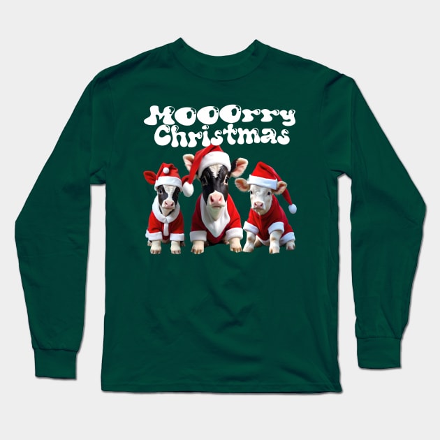 MOOOrry Christmas Long Sleeve T-Shirt by Jaymz Weiss Designz